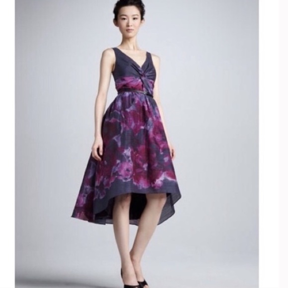 Neiman Marcus Lela Rose For Target Purple Floral Watercolor - Picture 3 of 7